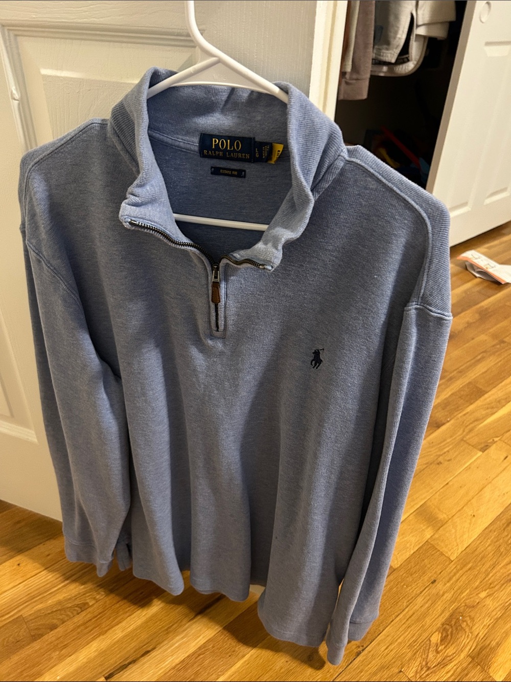 Polo by Ralph Lauren Men's Dusty Blue Half-Zip Pullover Sweater
